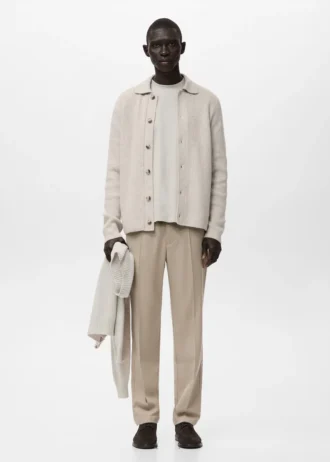 Sweter z dzianiny prążkowanej