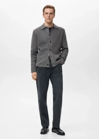 Sweter z dzianiny prążkowanej