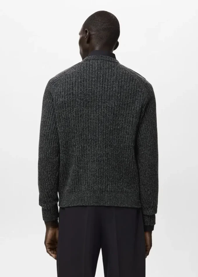 Sweter z dzianiny prążkowanej z domieszką wełny Sweter z dzianiny prążkowanej z domieszką wełny