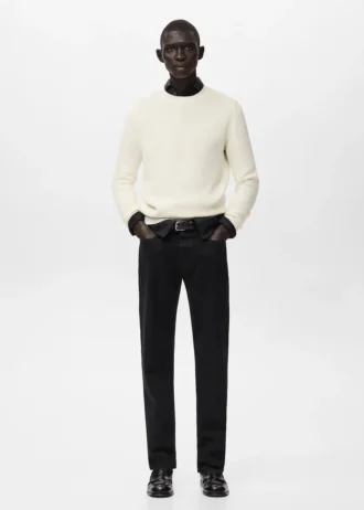 Sweter z dzianiny strukturalnej, 100% bawełna