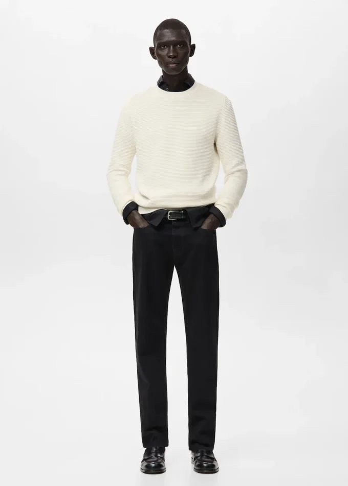 Sweter z dzianiny strukturalnej, 100% bawełna Sweter z dzianiny strukturalnej, 100% bawełna