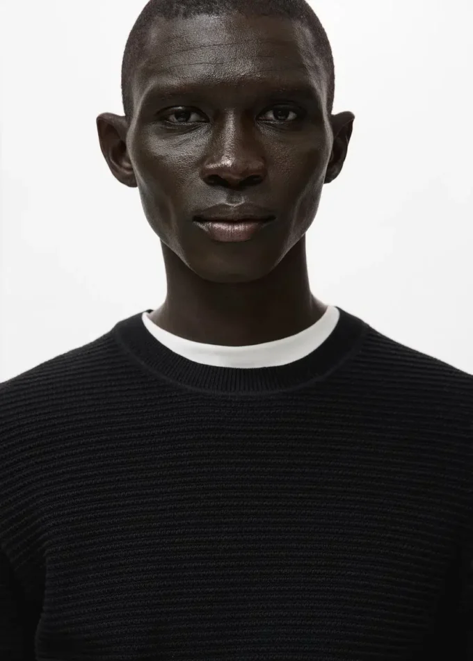 Sweter z dzianiny strukturalnej, 100% bawełna Sweter z dzianiny strukturalnej, 100% bawełna