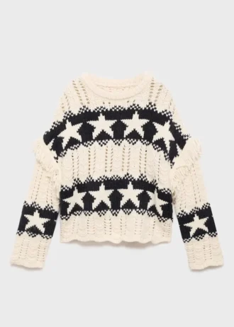 Sweter z dzianiny w gwiazdki