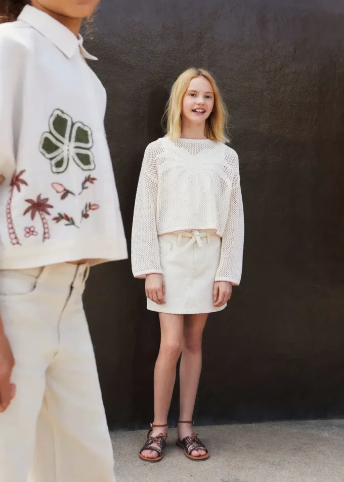 Spódnica jeansowa z kokardą Spódnica jeansowa z kokardą