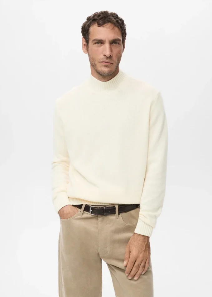 Sweter z dzianiny ze 100% włoskiej wełny Sweter z dzianiny ze 100% włoskiej wełny