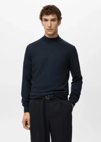 Sweter z golfem, 100% wełna