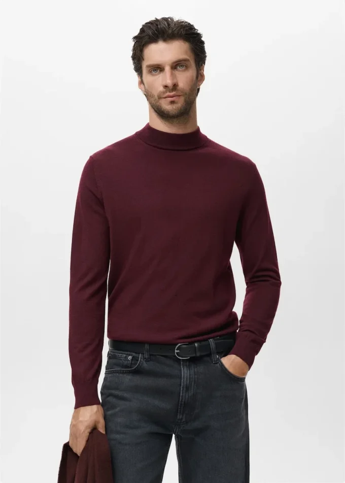 Sweter z golfem, 100% wełna merynosowa Sweter z golfem, 100% wełna merynosowa