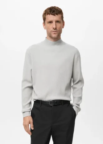 Sweter z golfem z dzianiny prążkowanej Sweter z golfem z dzianiny prążkowanej