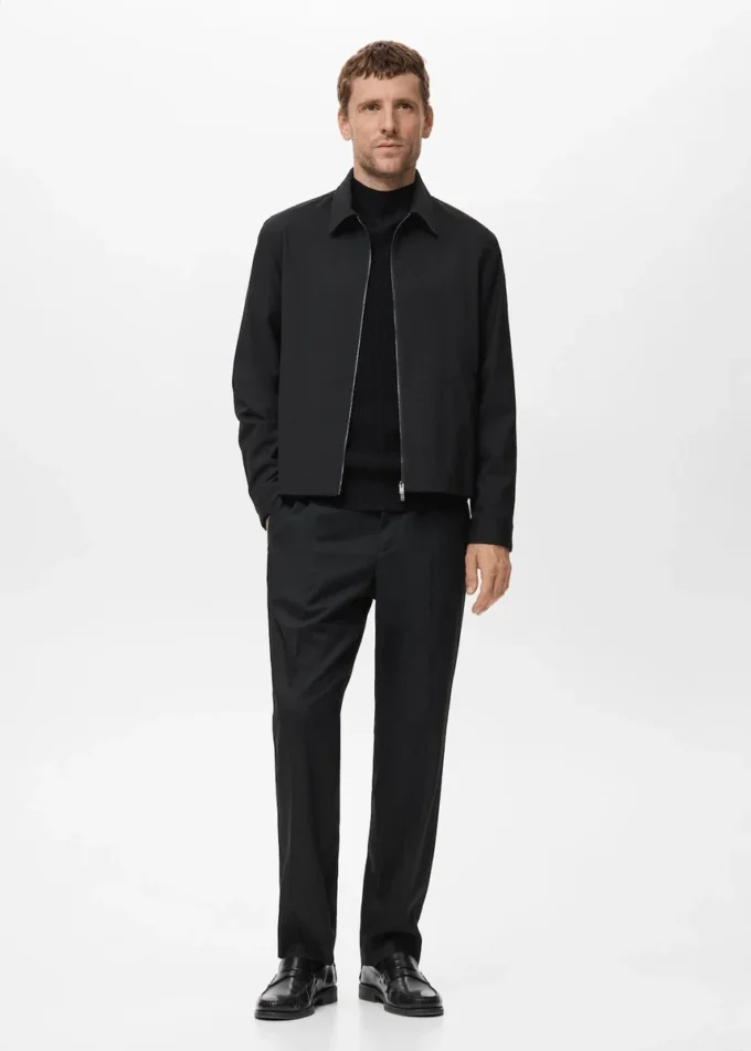 Sweter z golfem z dzianiny prążkowanej Sweter z golfem z dzianiny prążkowanej