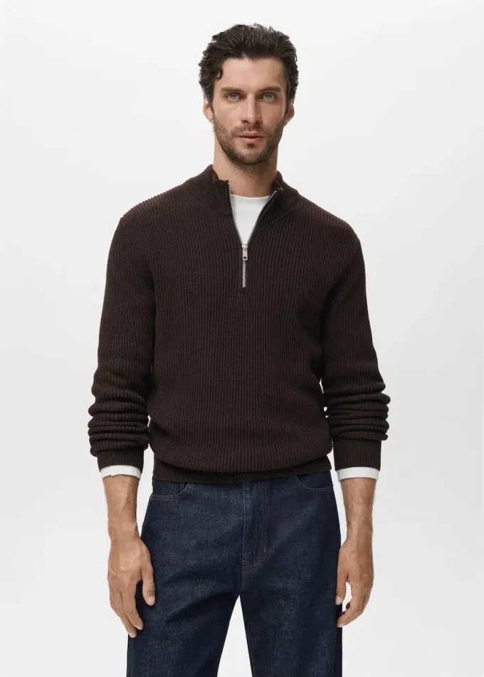 Sweter z kołnierzem Perkins z 100% bawełny Sweter z kołnierzem Perkins z 100% bawełny