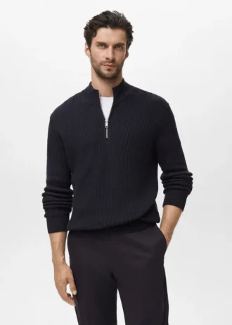 Sweter z kołnierzem Perkins z 100% bawełny