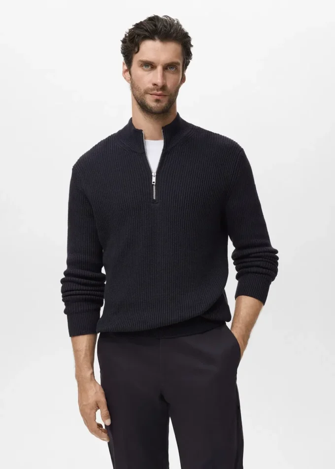 Sweter z kołnierzem Perkins z 100% bawełny Sweter z kołnierzem Perkins z 100% bawełny