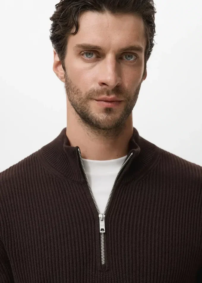 Sweter z kołnierzem Perkins z 100% bawełny Sweter z kołnierzem Perkins z 100% bawełny