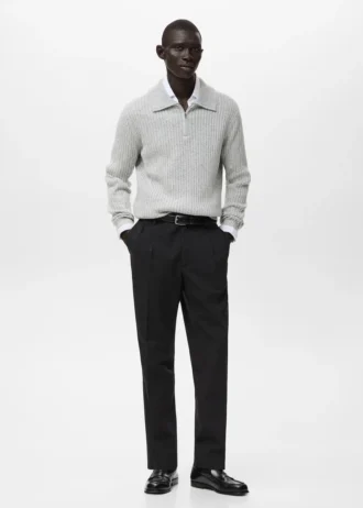 Sweter z mieszanki wełny z zamkiem błyskawicznym