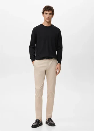 Sweter z okrągłym dekoltem, 100% wełna merynosowa