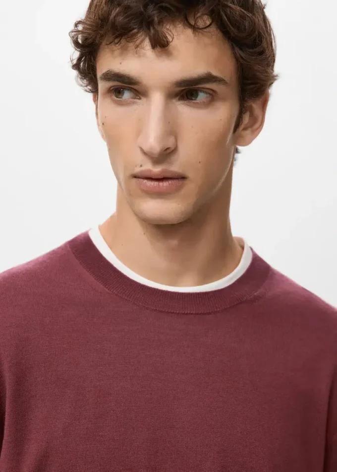 Sweter z okrągłym dekoltem, 100% wełna merynosowa Sweter z okrągłym dekoltem, 100% wełna merynosowa