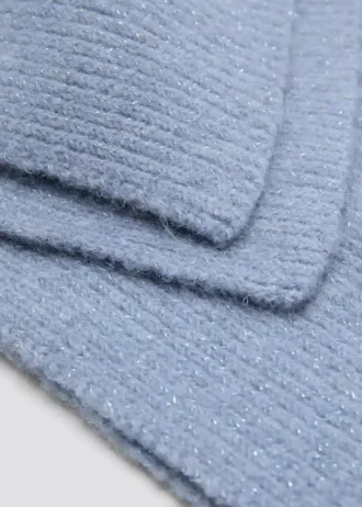 Szalik z dzianiny ściągaczowej z lureksem