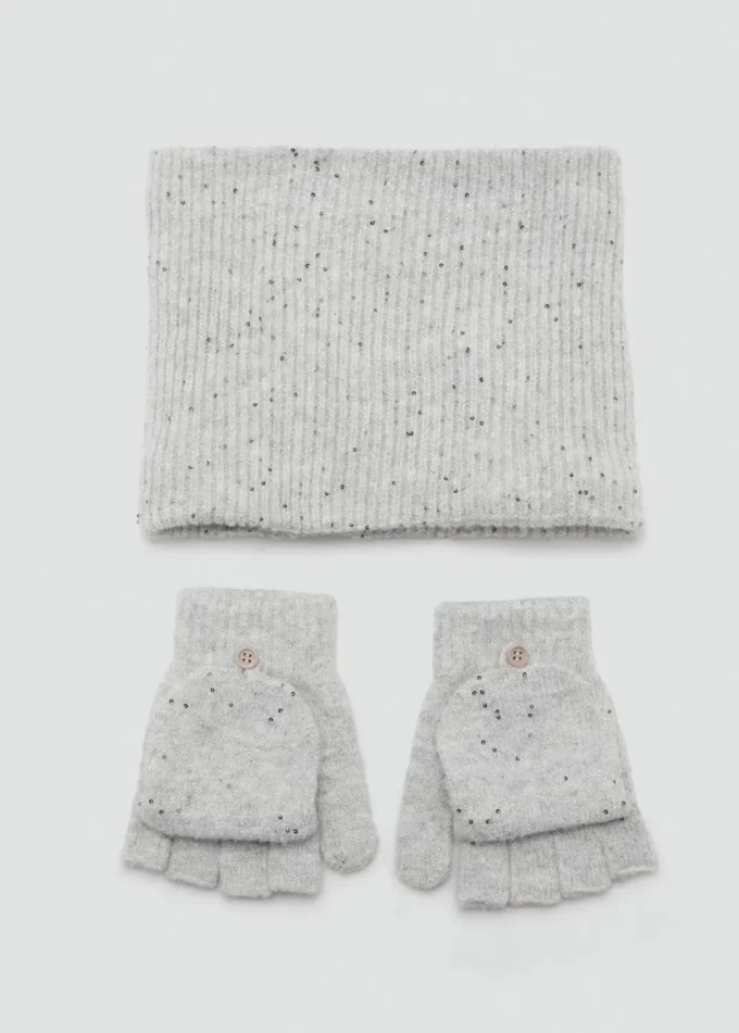 Rękawiczki z dzianiny z cekinami Rękawiczki z dzianiny z cekinami