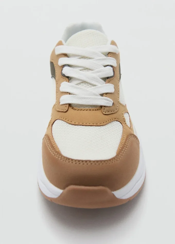 Sznurowane sneakersy z mieszanych materiałów Sznurowane sneakersy z mieszanych materiałów