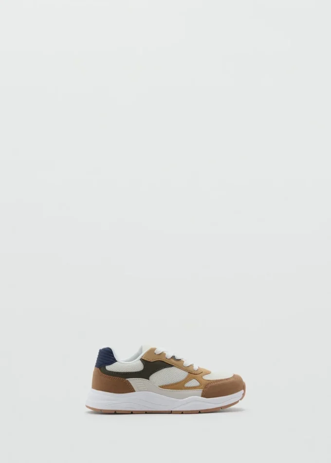 Sznurowane sneakersy z mieszanych materiałów Sznurowane sneakersy z mieszanych materiałów