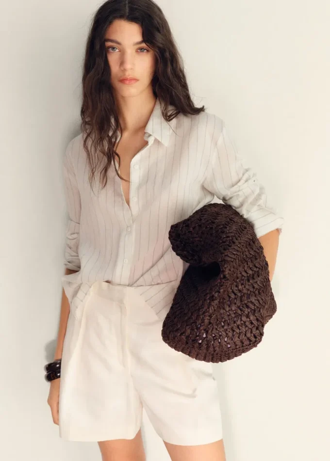 Szorty bermudy z mieszanki lnu Szorty bermudy z mieszanki lnu