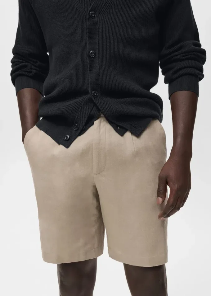 Szorty bermudy z mieszanki lnu i bawełny Szorty bermudy z mieszanki lnu i bawełny