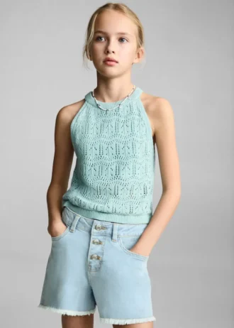 Szorty jeansowe z postrzępionym brzegiem