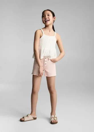 Szorty jeansowe z postrzępionym brzegiem