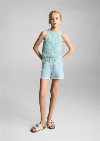 Szorty jeansowe z postrzępionym brzegiem