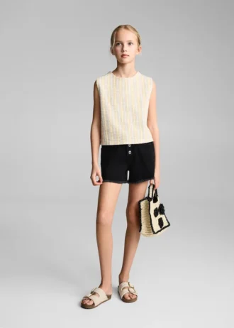 Szorty jeansowe z postrzępionym brzegiem