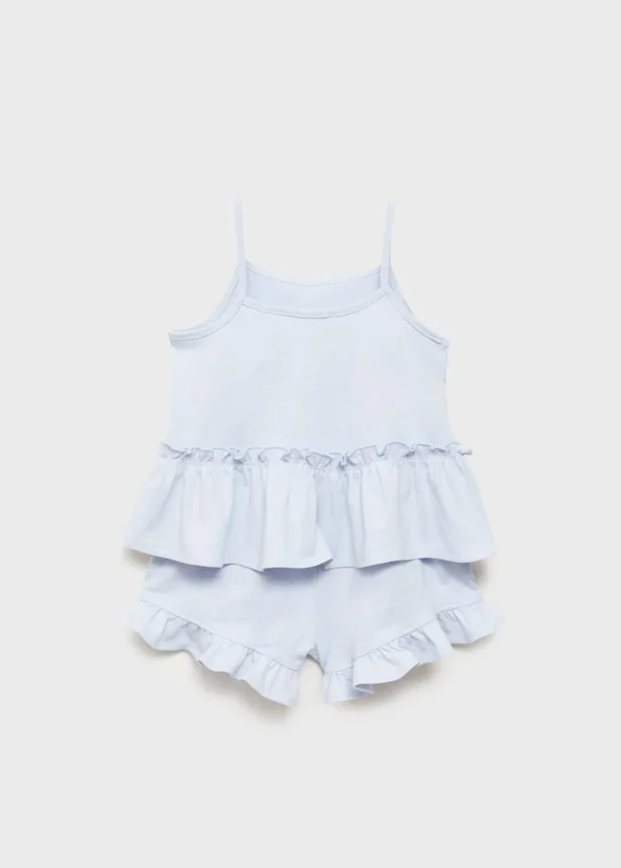 Szorty piżamowe z falbanami Szorty piżamowe z falbanami