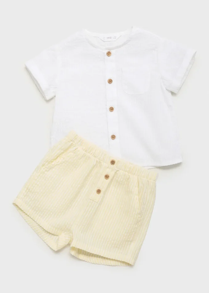 Szorty w paski z fakturą Szorty w paski z fakturą