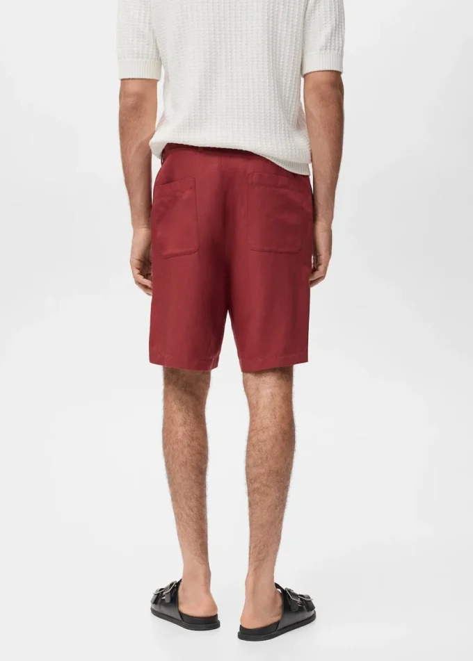 Szorty z mieszanki lnu z elastycznym paskiem Szorty z mieszanki lnu z elastycznym paskiem