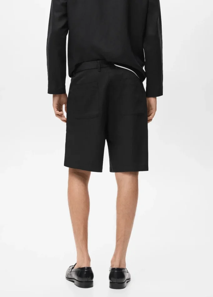 Szorty z mieszanki lnu z elastycznym paskiem Szorty z mieszanki lnu z elastycznym paskiem