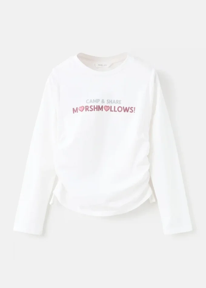 T-shirt z nadrukiem i marszczeniem T-shirt z nadrukiem i marszczeniem