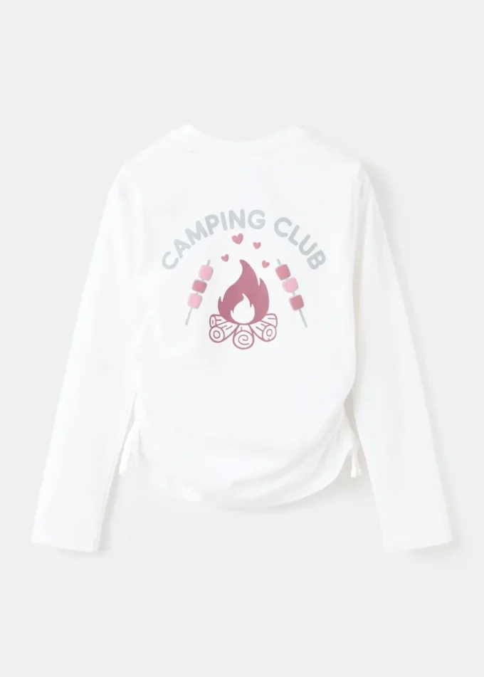 T-shirt z nadrukiem i marszczeniem T-shirt z nadrukiem i marszczeniem