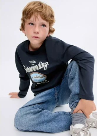 T-shirt z nadrukiem, mieszanka bawełny