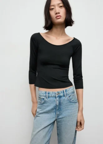 T-shirt z rękawami o długości 3/4