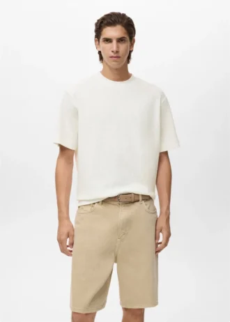 Teksturowana bawełniana koszulka Teksturowana bawełniana koszulka