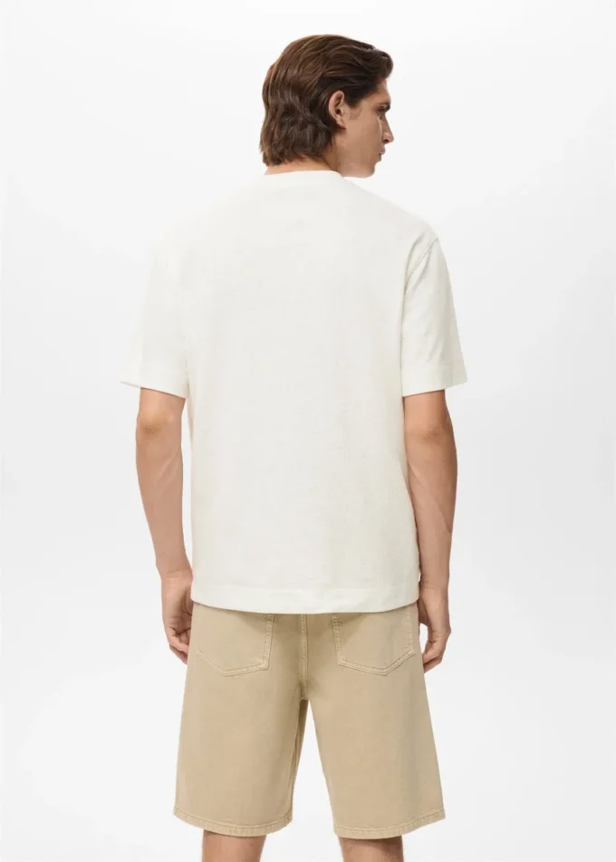 Teksturowana bawełniana koszulka Teksturowana bawełniana koszulka