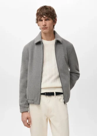 Teksturowana bluza z zamkiem błyskawicznym