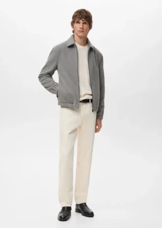 Teksturowana bluza z zamkiem błyskawicznym