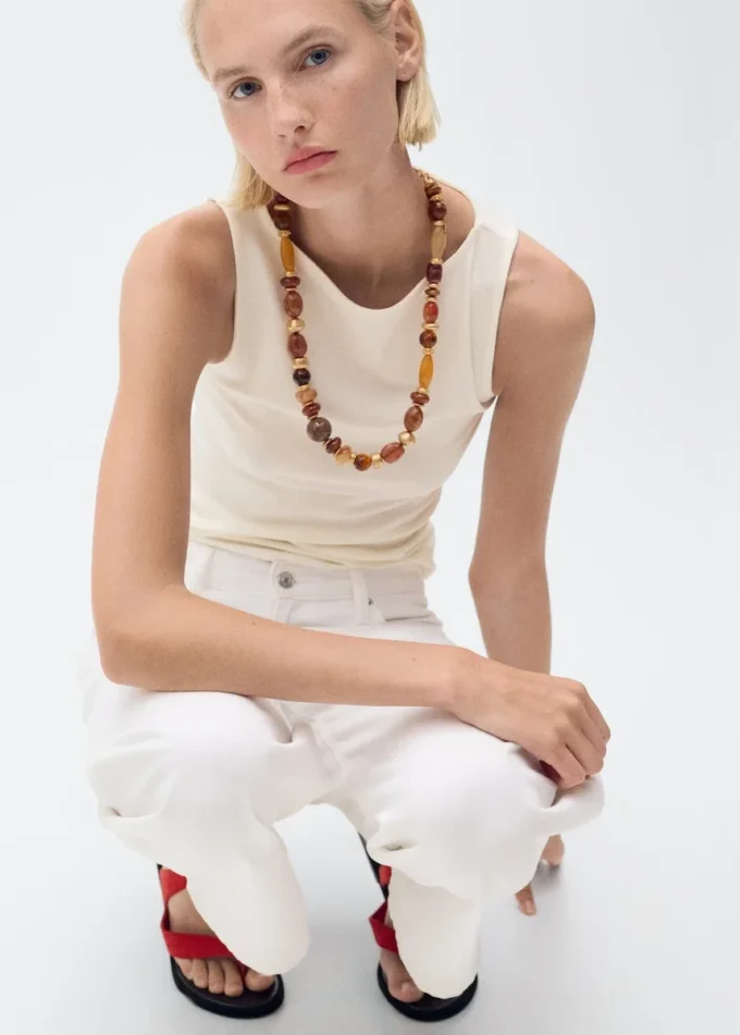 Top bez ramiączek z dekoltem w łódkę Top bez ramiączek z dekoltem w łódkę