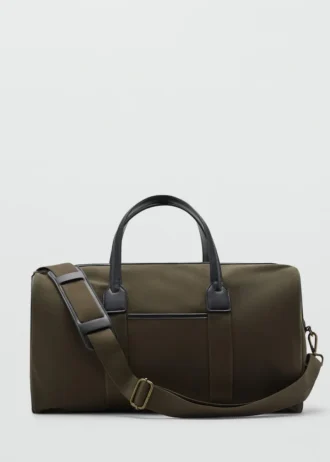 Torba na ramię z połączenia skóry i bawełny