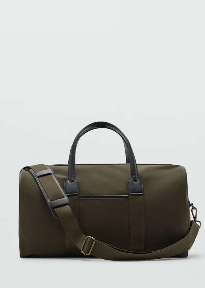 Torba na ramię z połączenia skóry i bawełny Torba na ramię z połączenia skóry i bawełny