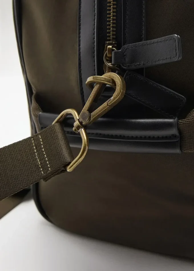 Torba na ramię z połączenia skóry i bawełny Torba na ramię z połączenia skóry i bawełny