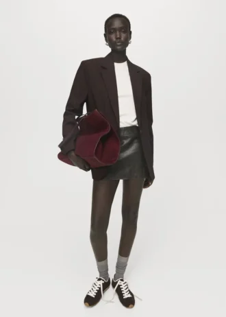 Torba na zakupy z zamszowej skóry