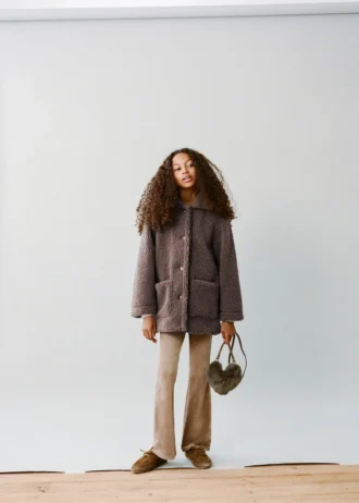 Płaszcz z efektem owczej skóry