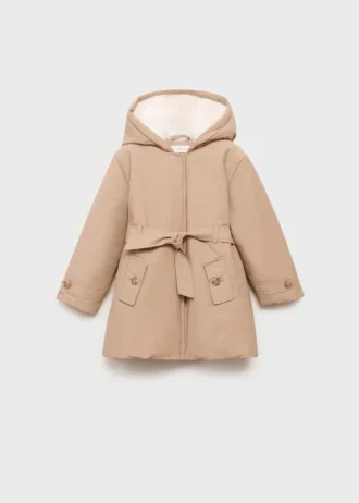 Trencz z futrzaną podszewką