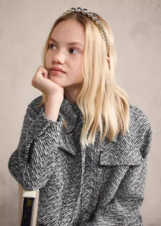 Tweedowa kurtka z lureksowymi detalami